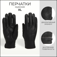 Перчатки мужские, размер XL, с утеплителем, цвет чёрный