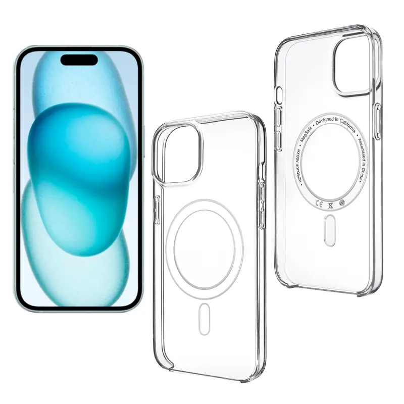 Чехол iPh 15 Plus Clear Case PC (MagSafe + анимация NFC Clear)