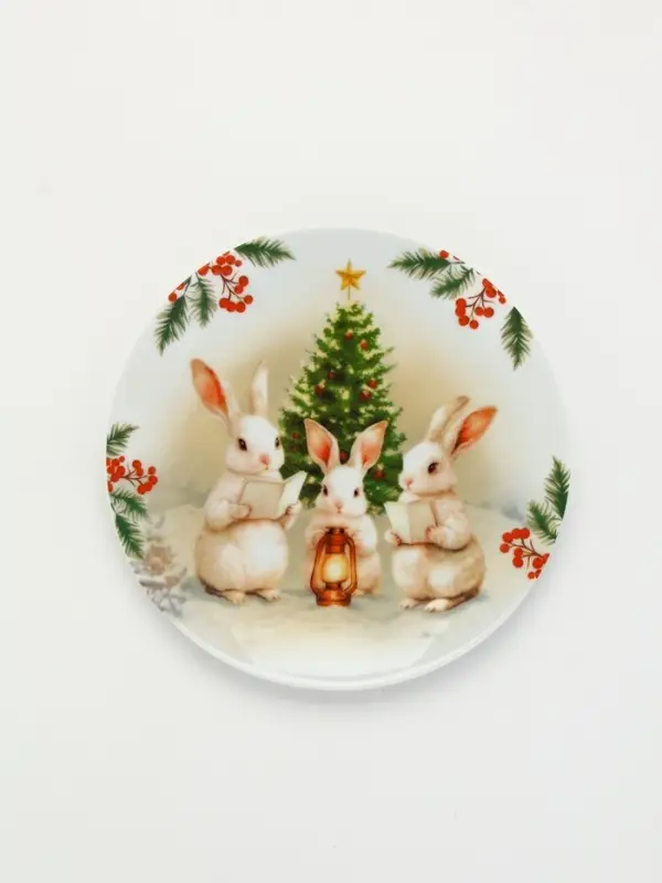 Посуда новогодняя «Новый Год», набор 4 предмета: тарелка Посуда новогодняя «Новый Год», набор 4 предмета: тарелка