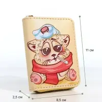 Кошелёк на молнии &laquo;Кот&raquo;, маленький, детский, жёлтый