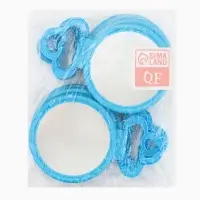 Зеркало настольное, круглое, настенное, 11.5&times;17.8 см, (d=9.5 см), голубое