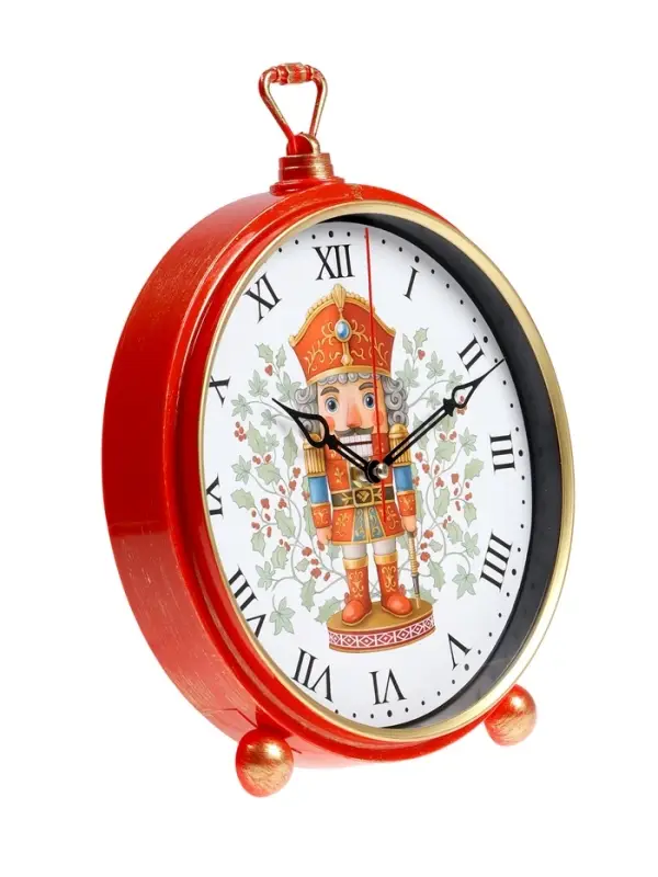 Часы настенные интерьерные &laquo;Щелкунчик&raquo;, настольные, бесшумные, плавный ход, 26&times;32 см, красные