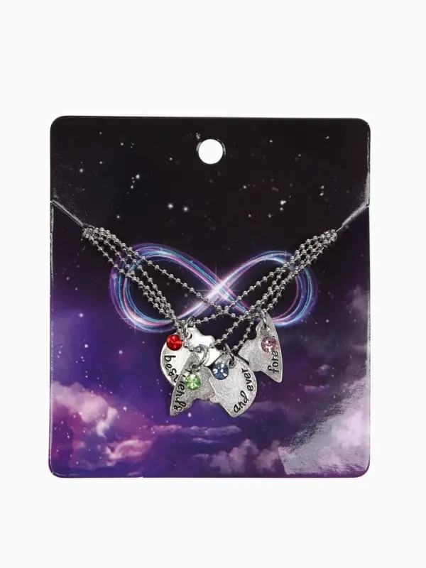 Кулоны парные &laquo;Фантастическая четвёрка&raquo;, 45 см, цветные в серебре