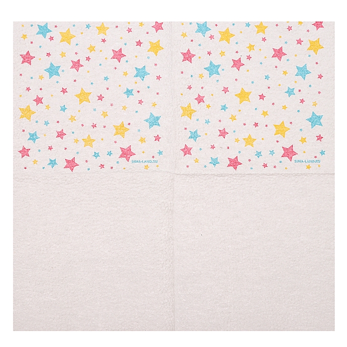 Салфетки бумажные однослойные "Звезды", 24х24 см, набор 20 шт.