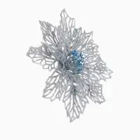 Ёлочные игрушки 2 шт. &laquo;Зимнее волшебство. Ажурный цветок&raquo; пластик, 14 см, серебро