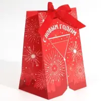Пакет подарочный новогодний с лентой «Бокал», 13 х 19 х 9 см Пакет подарочный новогодний с лентой «Бокал», 13 х 19 х 9 см