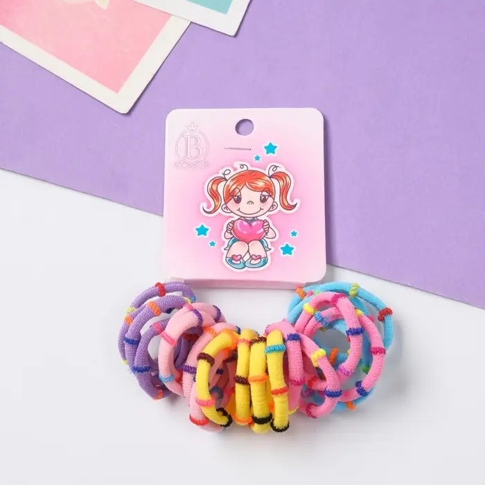 Резинка для волос  Резинка для волос "Амурные дела" (набор 20 шт) девчуля, 2 см, полоски