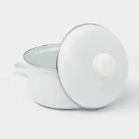 Кастрюля эмалированная, 3 л, d=21 см, с крышкой, индукция, без деколи, белая