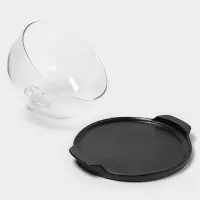 Блюдо для подачи с клош крышкой Magistro &laquo;Галактика&raquo;, фарфор, d=22 см, чёрный