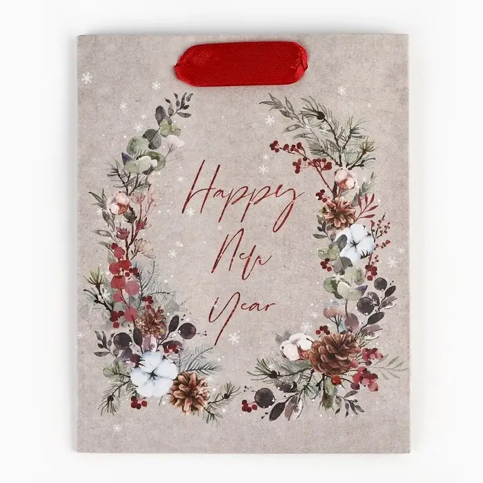 Пакет подарочный новогодний крафтовый «В ожидании чуда», S 12 х 15 х 5.5 см Пакет подарочный новогодний крафтовый «В ожидании чуда», S 12 х 15 х 5.5 см