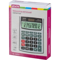 Калькулятор настольный КОМПАКТНЫЙ Attache AC-222,12р,дв.пит,144x107cереб