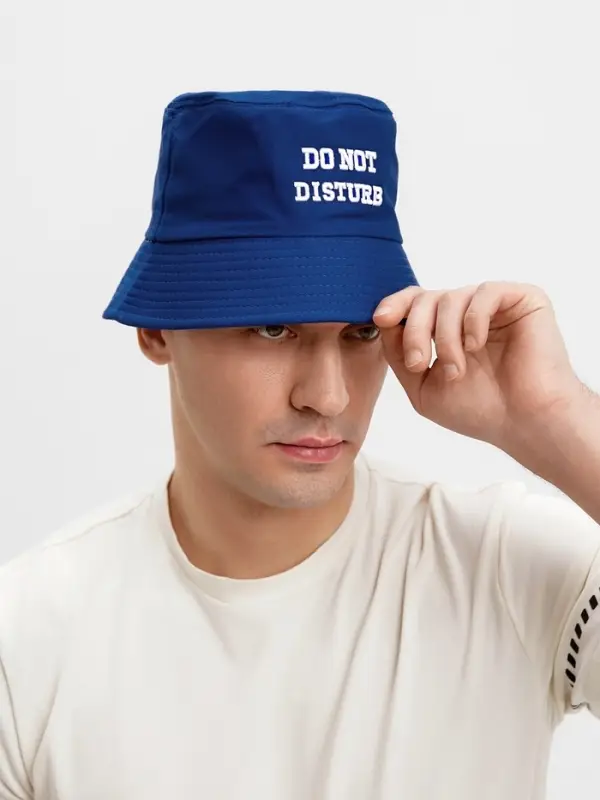 Панама MINAKU с надписью, синяя, размер 56-58