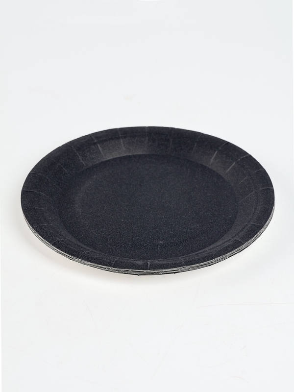 Набор бумажной посуды, цвет чёрный, набор 12 шт. Набор бумажной посуды, цвет чёрный, набор 12 шт.