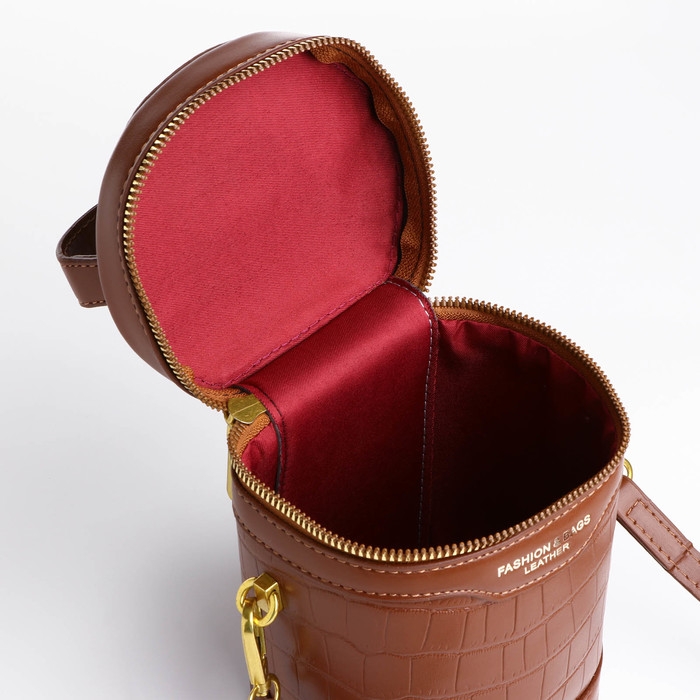 Кросс-боди на молнии, цвет коричневый Кросс-боди на молнии, цвет коричневый