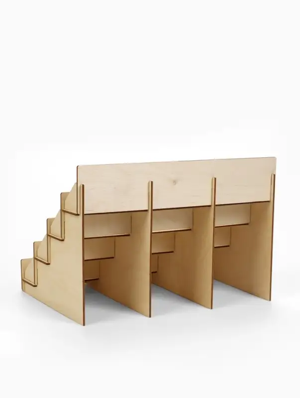 Подставка под открытки 12 ячеек по 10.8 см, 34.5&times;23&times;25 см, толщина 3 мм, бежевая