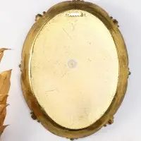 Панно интерьерное полистоун "Ангел с венком из роз" золото 21,5х4х27 см