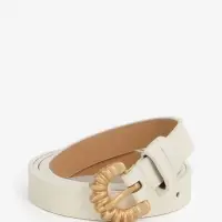 Ремень женский тонкий, 110&times;1.8 см, пряжка металл, белый