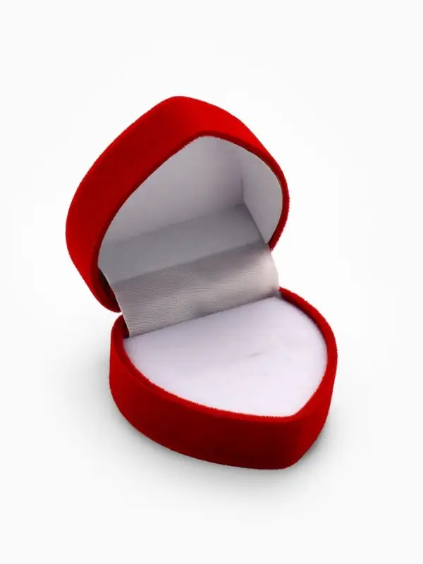 Футляр под кольцо, серьги &laquo;Сердце с рамкой из точек&raquo;, бархатный, 5&times;5 см (&plusmn;0.5 см ), красный