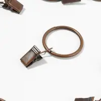 Кольцо для карниза, с зажимом, d=32/38 мм, 10 шт., цвет медный