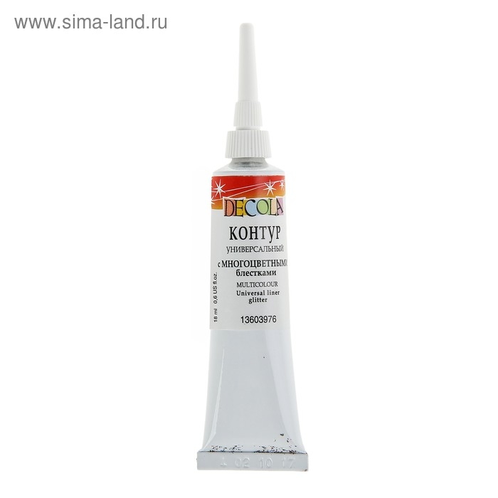 Контур универсальный 18мл, ЗХК Decola, Glitter, с многоцветными блёстками 13603976 Контур универсальный 18мл, ЗХК Decola, Glitter, с многоцветными блёстками 13603976