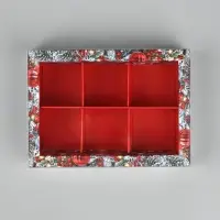 Коробка под 6 конфет с ячейками &laquo;Ёлочные новогодние шары&raquo;, 10&times;14.5&times;3 см