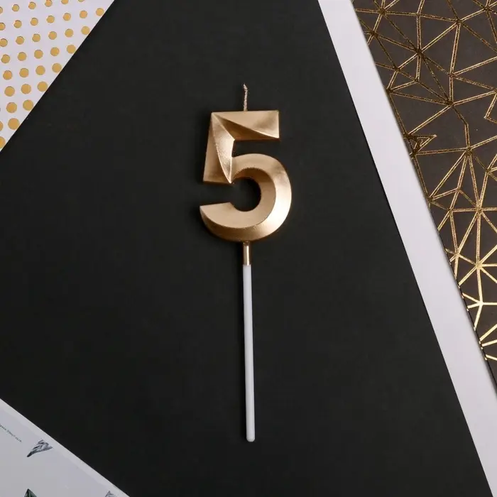 Свеча для торта, цифра &laquo;5&raquo;, 11.5&times;2.3 см