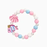 Браслет детский &laquo;Выбражулька. Ракушка, рыбка, жемчуг&raquo;, d=5.8 см, голубой, розовый