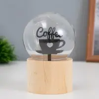 Фигурка светящаяся RISALUX &laquo;Люблю кофе&raquo;, LED-ночник, 3&times;AG10, шар-8 см, 6.5&times;6.5&times;11.5 см