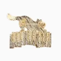 Брошь перламутровый "Котёнок" с пианино, цвет чёрно-белый в золоте