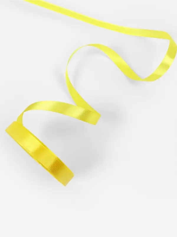 Лента атласная, 12 мм, 23±1 м, жёлтая №15 Лента атласная, 12 мм, 23±1 м, жёлтая №15