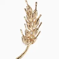 Брошь маленькая &laquo;Колосок&raquo;, жёлтая в золоте