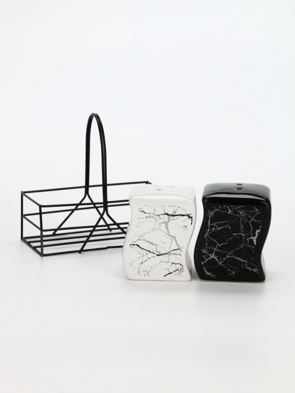 Набор для специй на подставке Дорого внимание «Мрамор», 2 шт