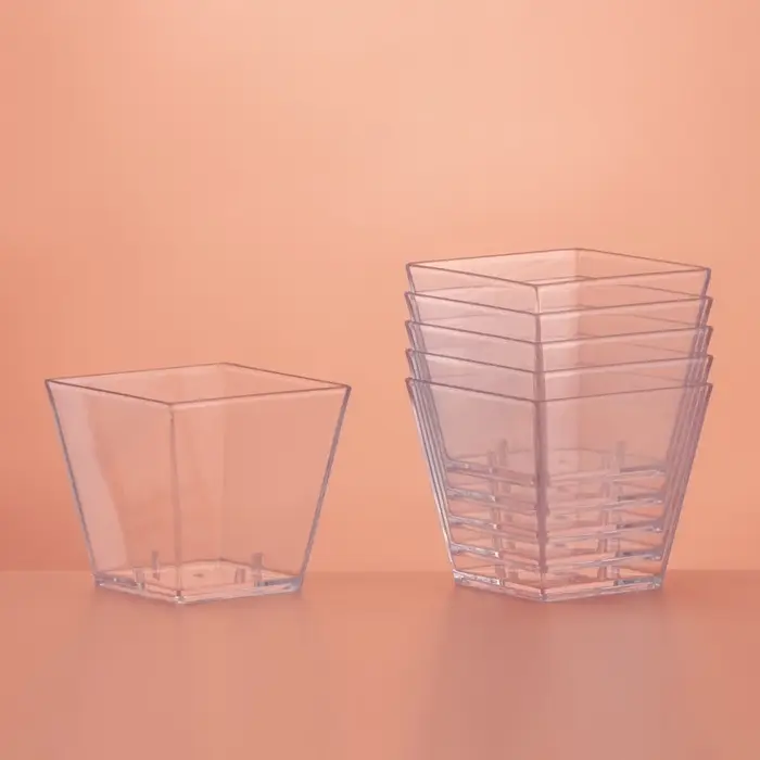 Форма пластиковая одноразовая для фуршета «Квадрат», 60 мл, прозрачная