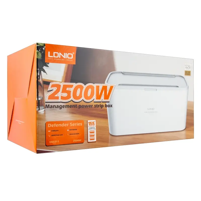 Сетевой фильтр на 5 розеток + 3 USB 2M 2500W SE5334 (SN5311) LDNIO универсальная розетка