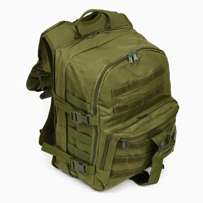 Рюкзак тактический туристический Storm tactic, 40 л, с карманами, однотонный, оливковый