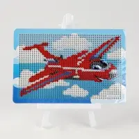 Алмазная мозаика с частичным заполнением на подставке для детей &laquo;Самолет&raquo;, 10&times;15 см, набор для творчества