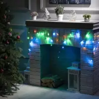 Гирлянда &laquo;Бахрома&raquo; 1.8&times;0.5 м, IP20, тёмная нить, 48 LED, свечение мульти, 8 режимов, 220 В