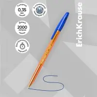 Набор ручек шариковых 4 шт, ErichKrause, R-301 Stick Amber узел 0.7 мм, синяя