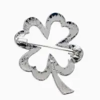 Брошь &laquo;Клевер&raquo;, контур, цвет серебро