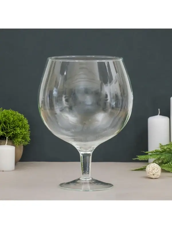 Ваза для цветов &laquo;Натали-1&raquo;, бренди на средней ножке, 3 л, d=15 см, 27&times;18 см, стекло, прозрачная