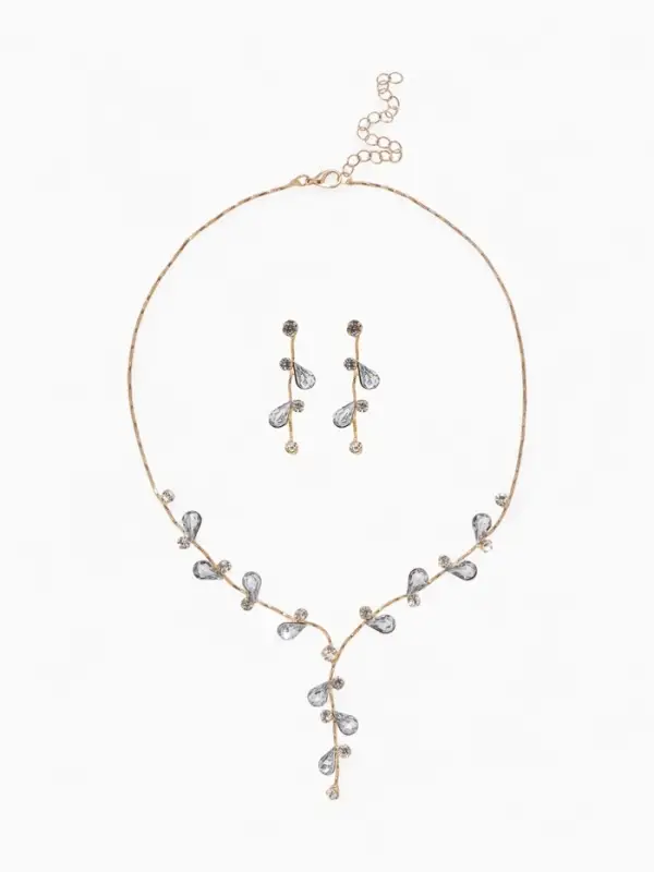 Набор 2 предмета: серьги, колье &laquo;Изумление&raquo;, цветение, белый в золоте, 42 см