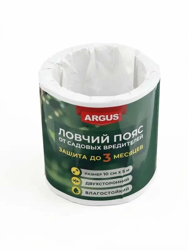 Ловчий пояс для деревьев от садовых вредителей ARGUS GARDEN, 5 м, ширина 10 см