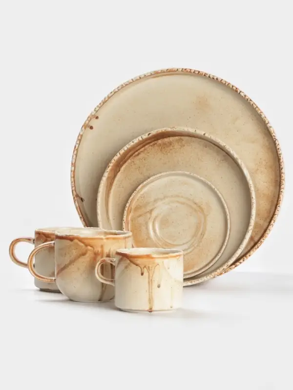 Тарелка с бортиком Magistro Organic brown, d=26 см, фарфор, бежевая