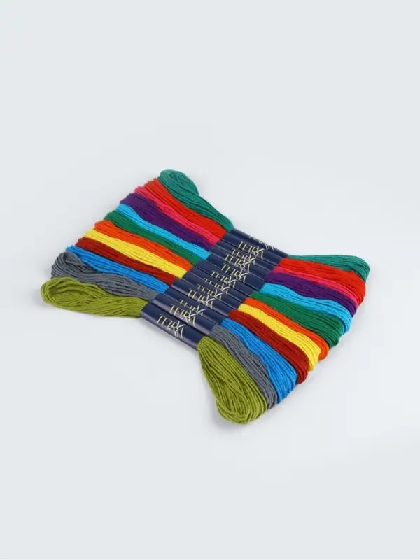 Нитки мулине TEIRA, 8&plusmn;1 м, набор 12 шт., хлопок, разноцветные
