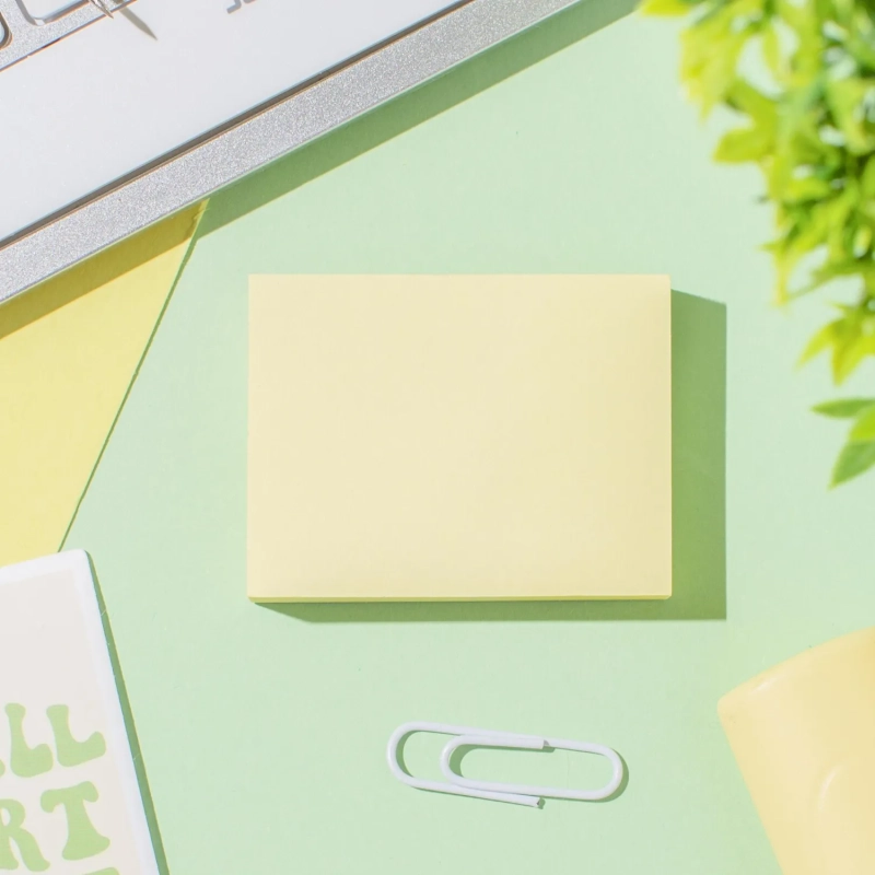 Бумага для заметок с клеевым краем 38x51 мм, 100 л, пастел. желтый