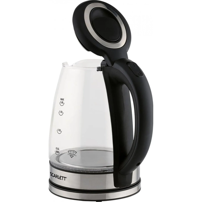 Чайник SCARLETT SC-EK27G88, электрический, стекло, 1800Вт, 1.8л, черный