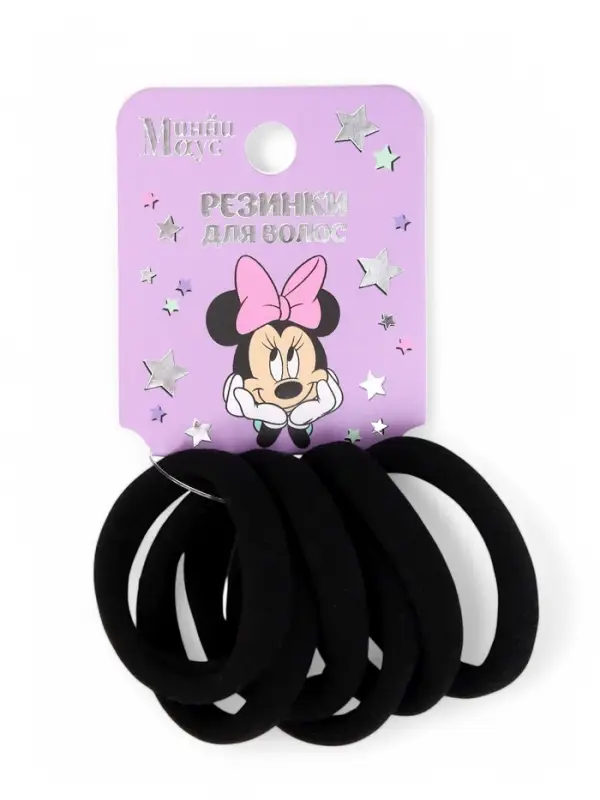 Резинки для волос, черные, Минни Маус