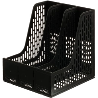 Лоток вертикальный д/бумаг Deli E9843,сбор,3отд,чер,250x257x275мм,пл