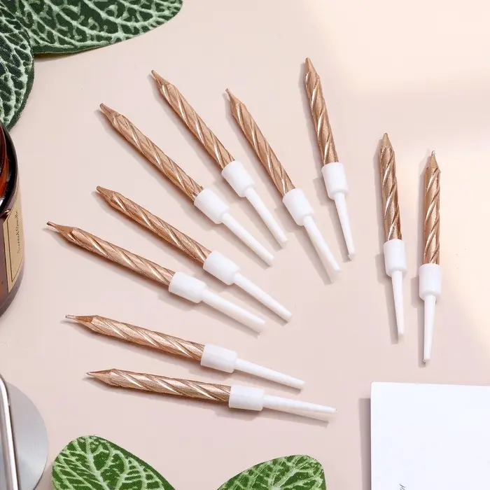 Свечи в торт «Спираль», 10 шт., средние, 5 см, шампань Свечи в торт «Спираль», 10 шт., средние, 5 см, шампань