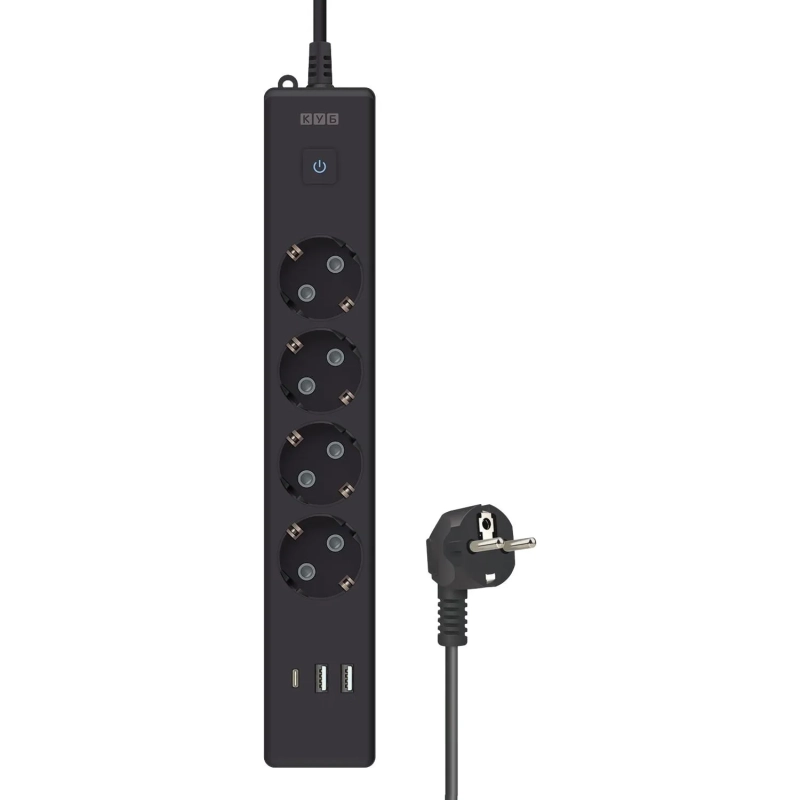 Удлинитель Power Cube, 4р/1.9м выкл.,3USB, 3.5кВт,16А,,3x1,0 черн(PC-7B-2M)